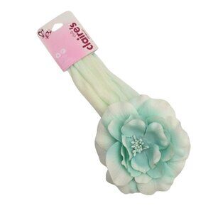 Claires Large Floral Headband Aqua White Flower